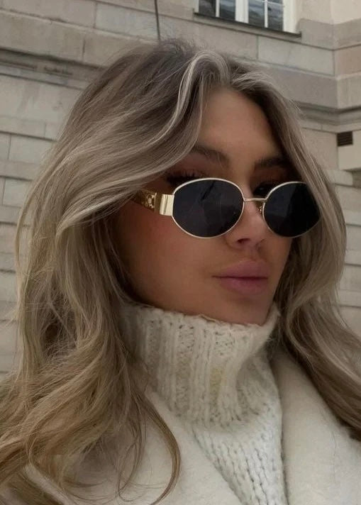 Retro Oval Sunglasses - Vintage Inspired Metal Frame Sunnies