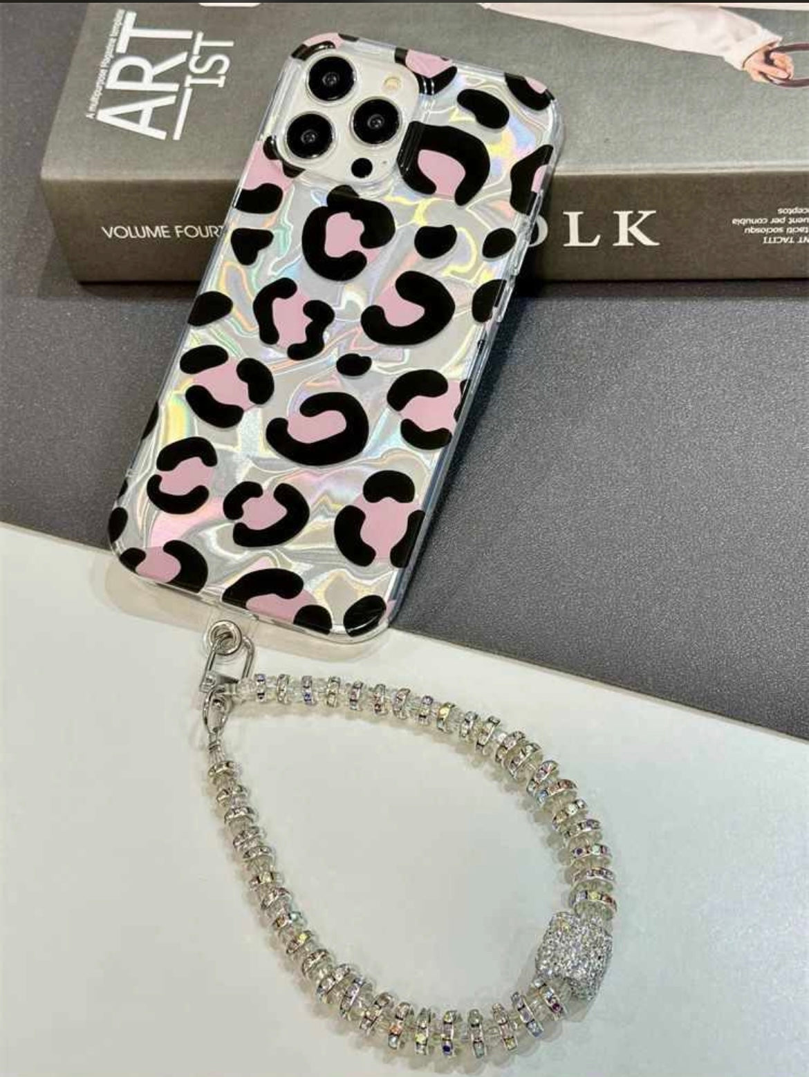 Leopard Pearlescent Charm Case for iPhone