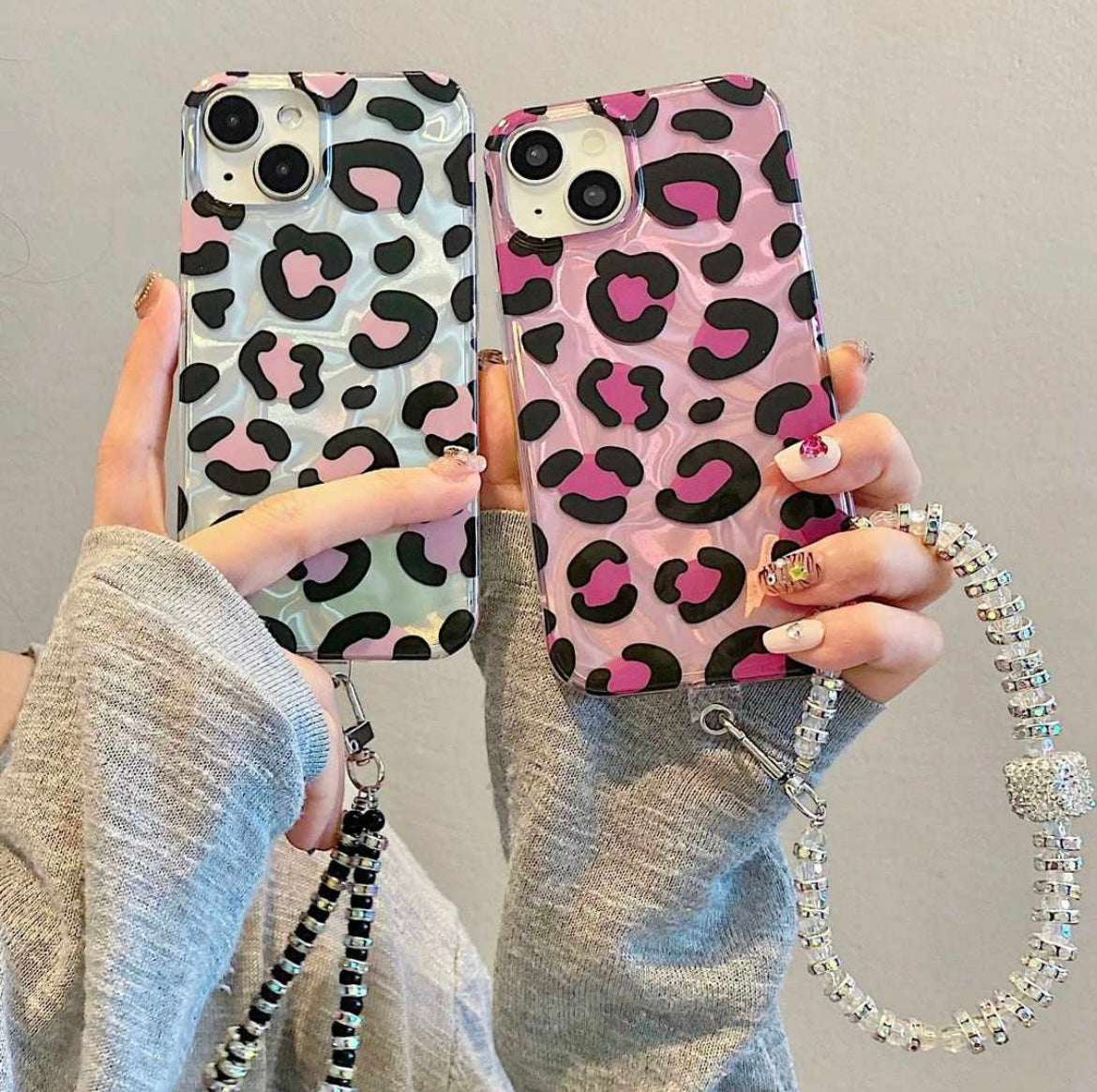 Leopard Pearlescent Charm Case for iPhone