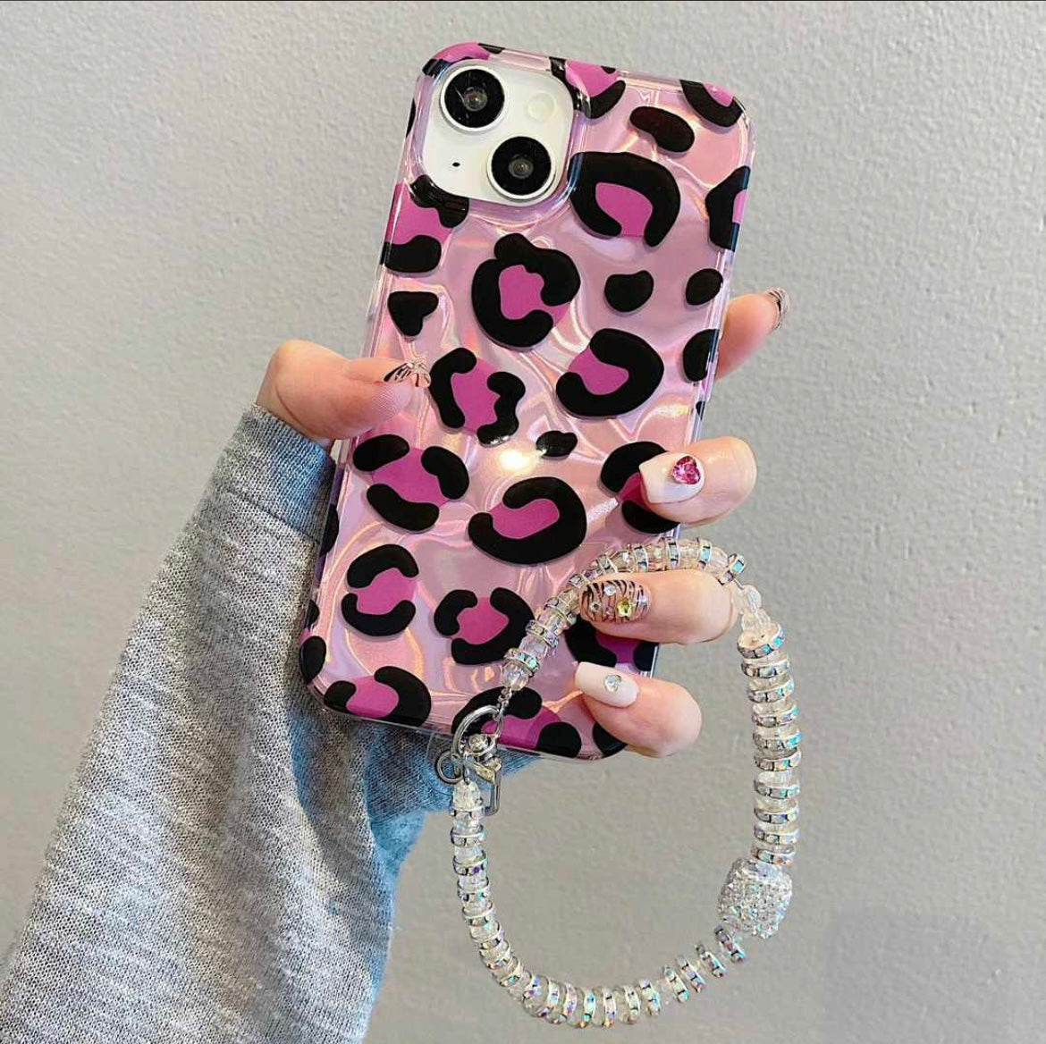 Leopard Pearlescent Charm Case for iPhone