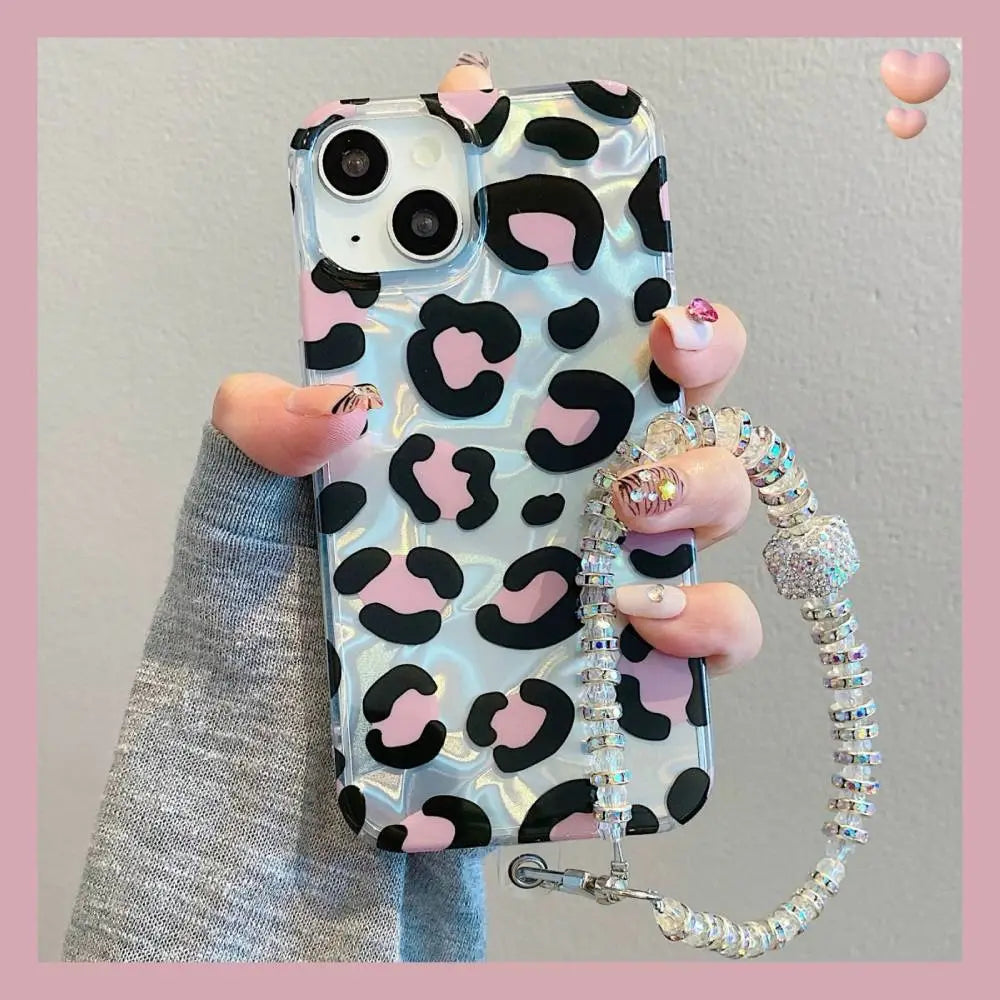 Leopard Pearlescent Charm Case for iPhone