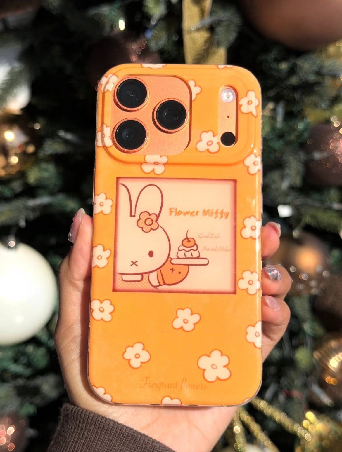 Orange Flower Miffy case for iPhone