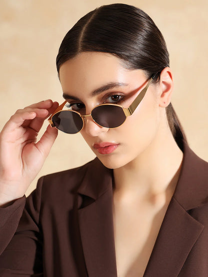 Retro Oval Sunglasses - Vintage Inspired Metal Frame Sunnies