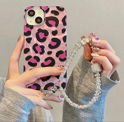 Leopard Pearlescent Charm Case for iPhone