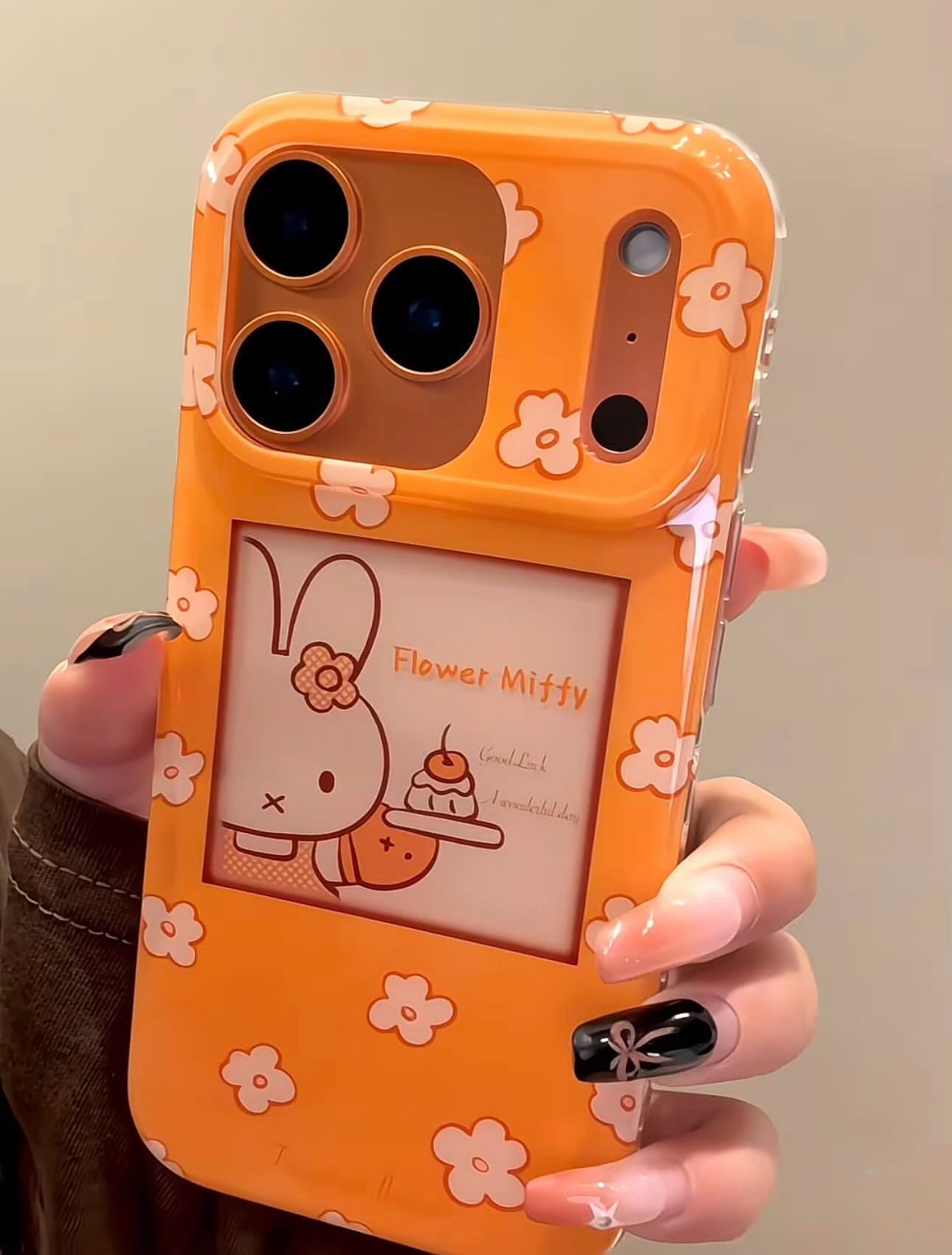 Orange Flower Miffy case for iPhone