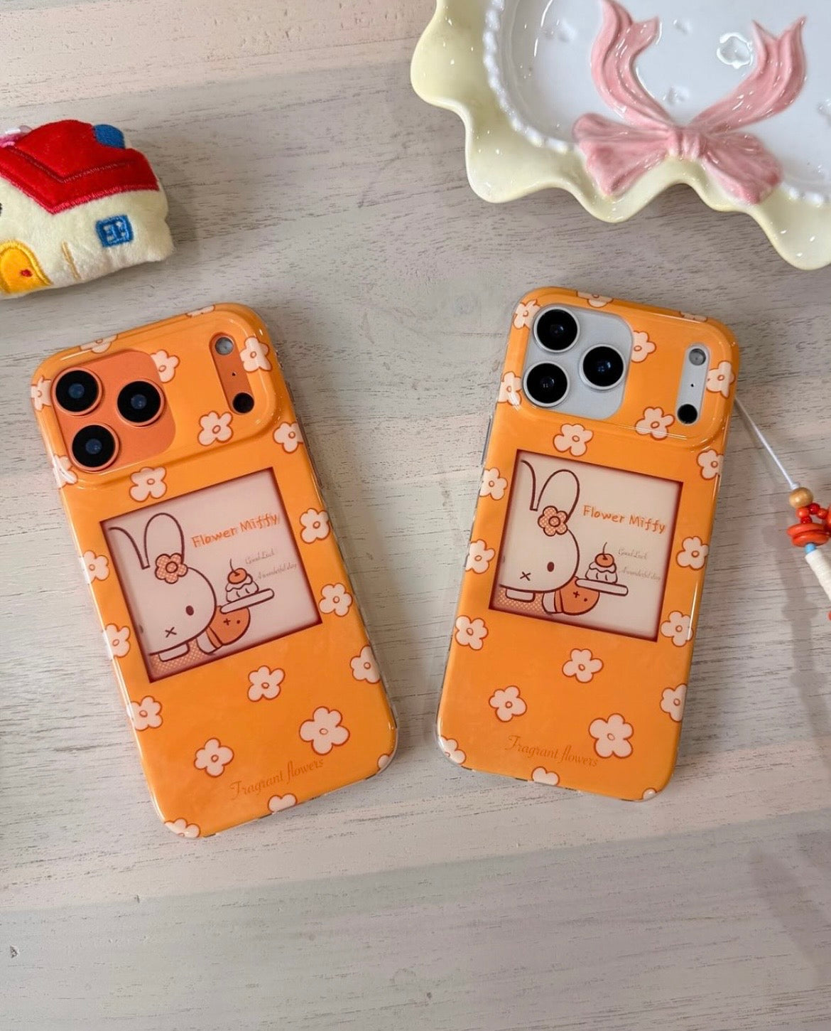 Orange Flower Miffy case for iPhone