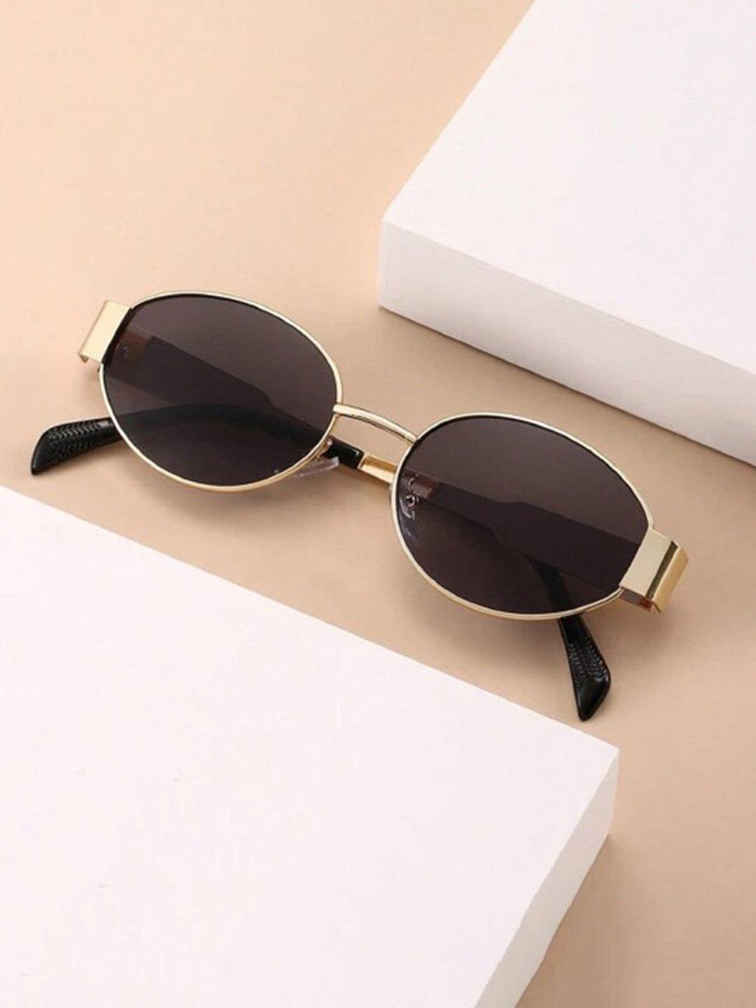 Retro Oval Sunglasses - Vintage Inspired Metal Frame Sunnies